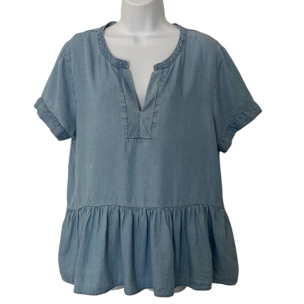 Harper Heritage light denim top 100% tencel XL